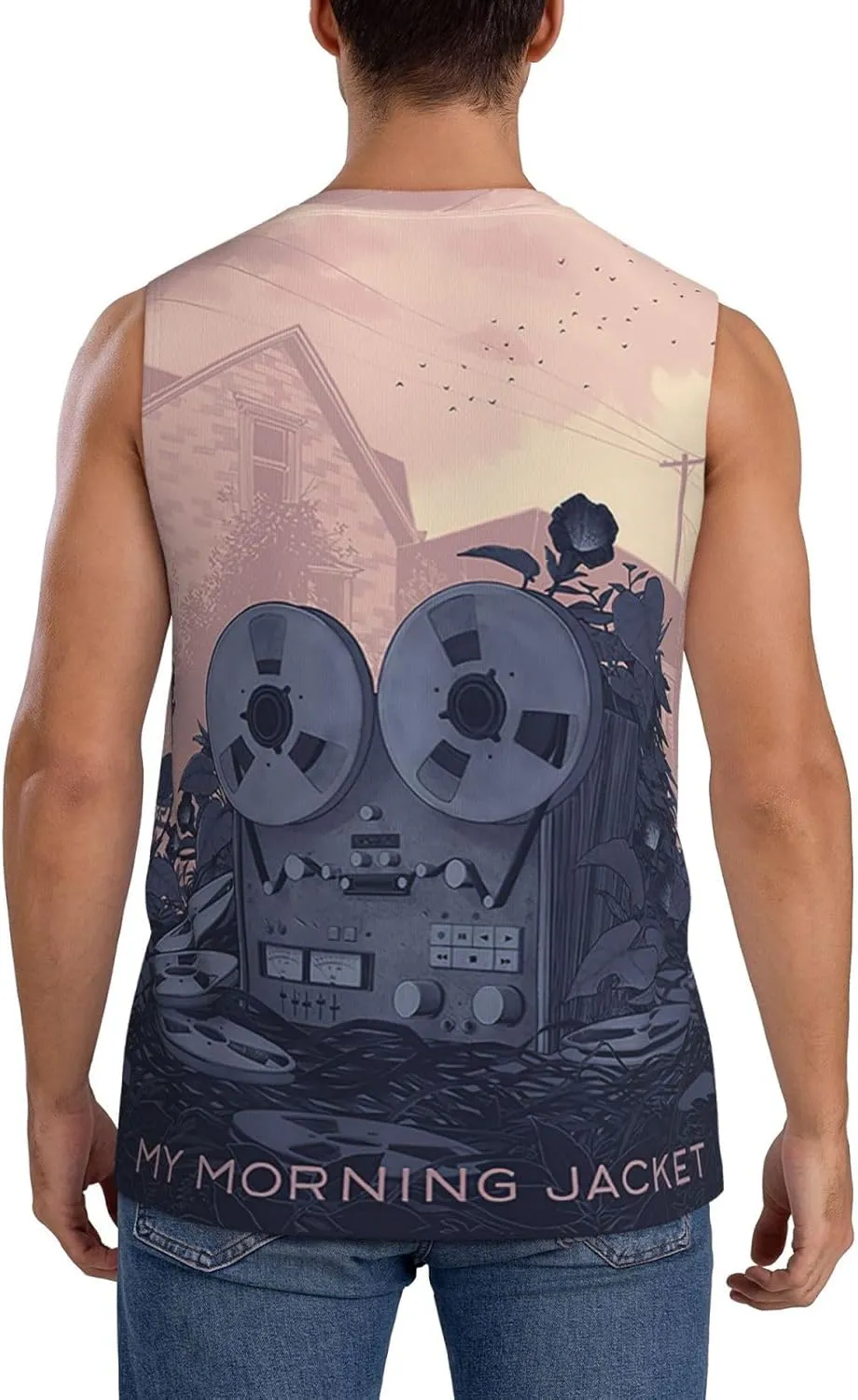 My Music Morning Jacket Men's Quick Dry Workout Tank Tops Sleeveless Moisture Wicking Muscle T-Shirts Breathable Vest