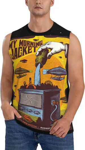 My Music Morning Jacket Men's Quick Dry Workout Tank Tops Sleeveless Moisture Wicking Muscle T-Shirts Breathable Vest