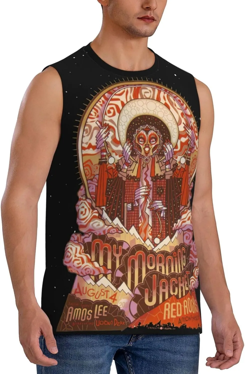 My Music Morning Jacket Men's Quick Dry Workout Tank Tops Sleeveless Moisture Wicking Muscle T-Shirts Breathable Vest