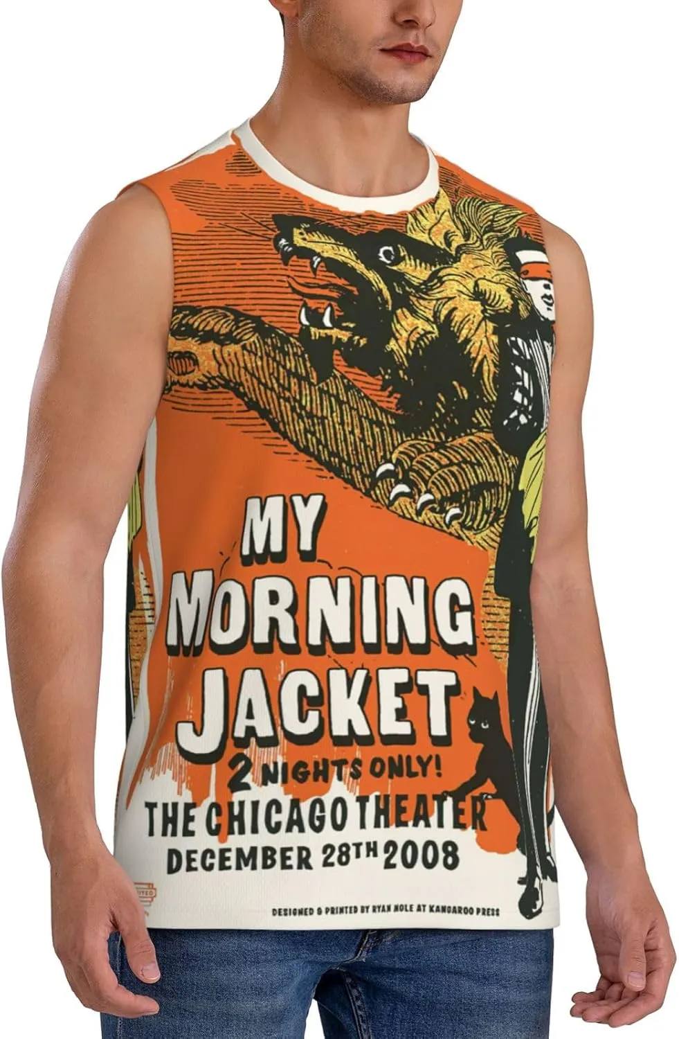 My Music Morning Jacket Men's Quick Dry Workout Tank Tops Sleeveless Moisture Wicking Muscle T-Shirts Breathable Vest