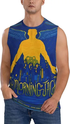 My Music Morning Jacket Men's Quick Dry Workout Tank Tops Sleeveless Moisture Wicking Muscle T-Shirts Breathable Vest