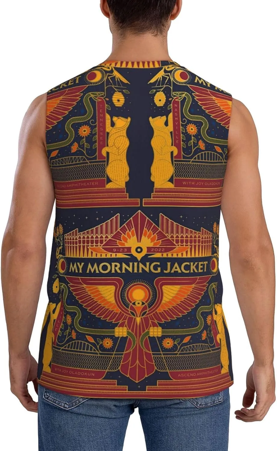 My Music Morning Jacket Men's Quick Dry Workout Tank Tops Sleeveless Moisture Wicking Muscle T-Shirts Breathable Vest
