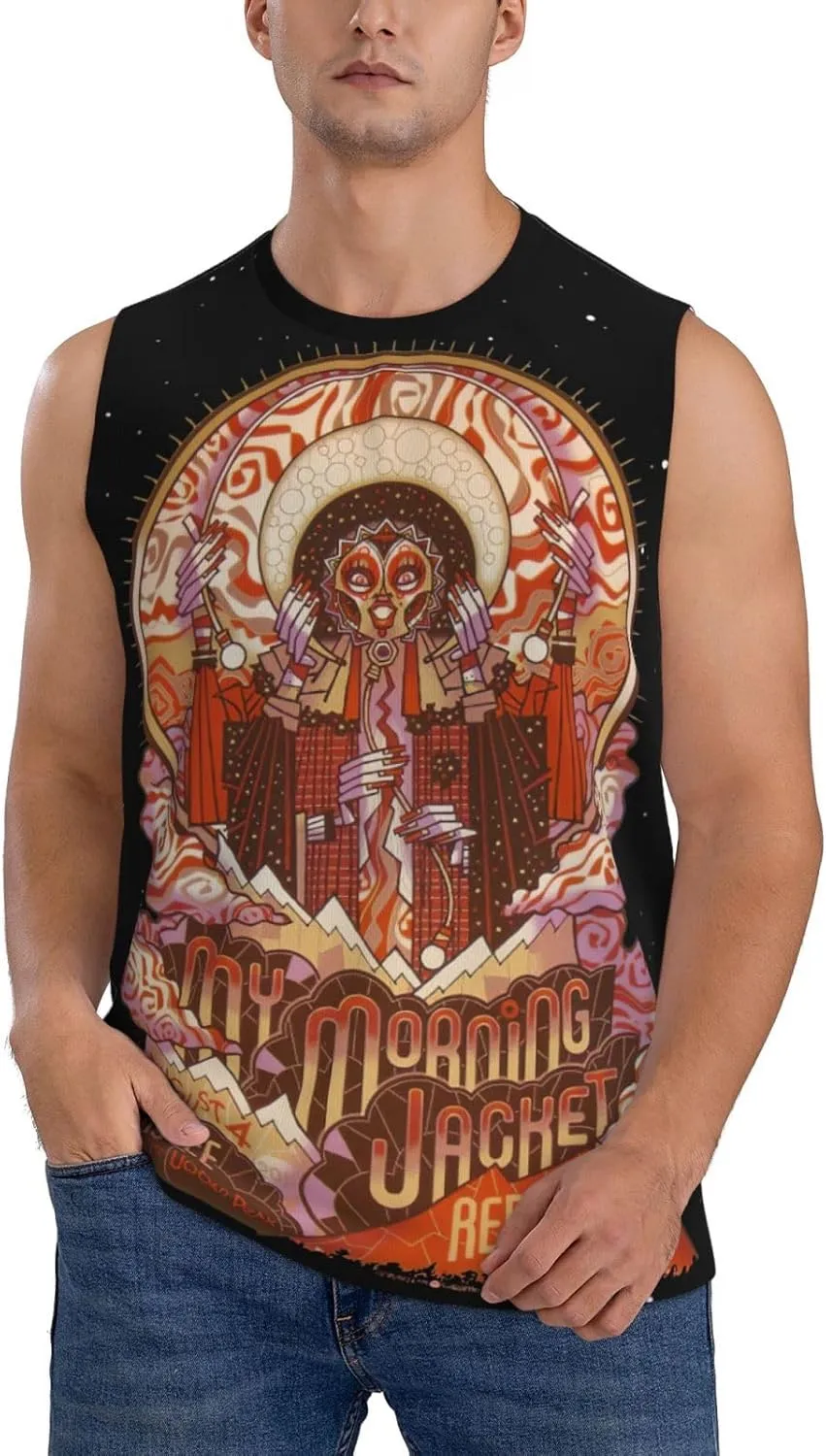 My Music Morning Jacket Men's Quick Dry Workout Tank Tops Sleeveless Moisture Wicking Muscle T-Shirts Breathable Vest