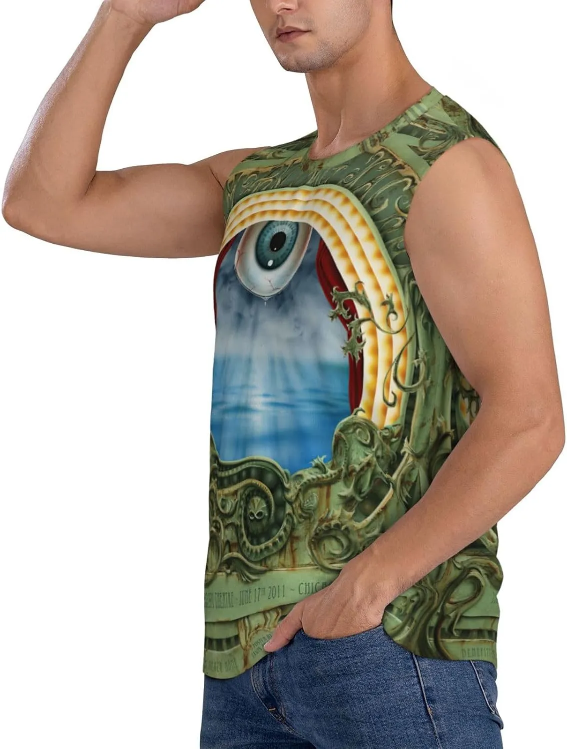 My Music Morning Jacket Men's Quick Dry Workout Tank Tops Sleeveless Moisture Wicking Muscle T-Shirts Breathable Vest