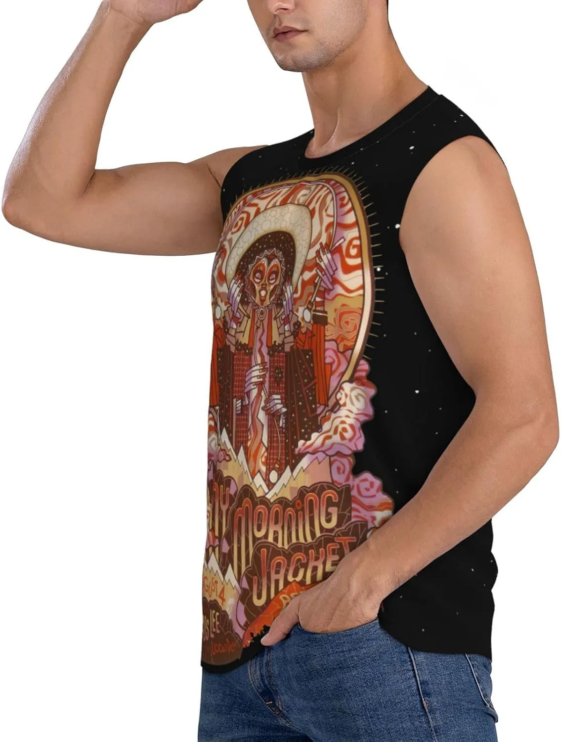 My Music Morning Jacket Men's Quick Dry Workout Tank Tops Sleeveless Moisture Wicking Muscle T-Shirts Breathable Vest