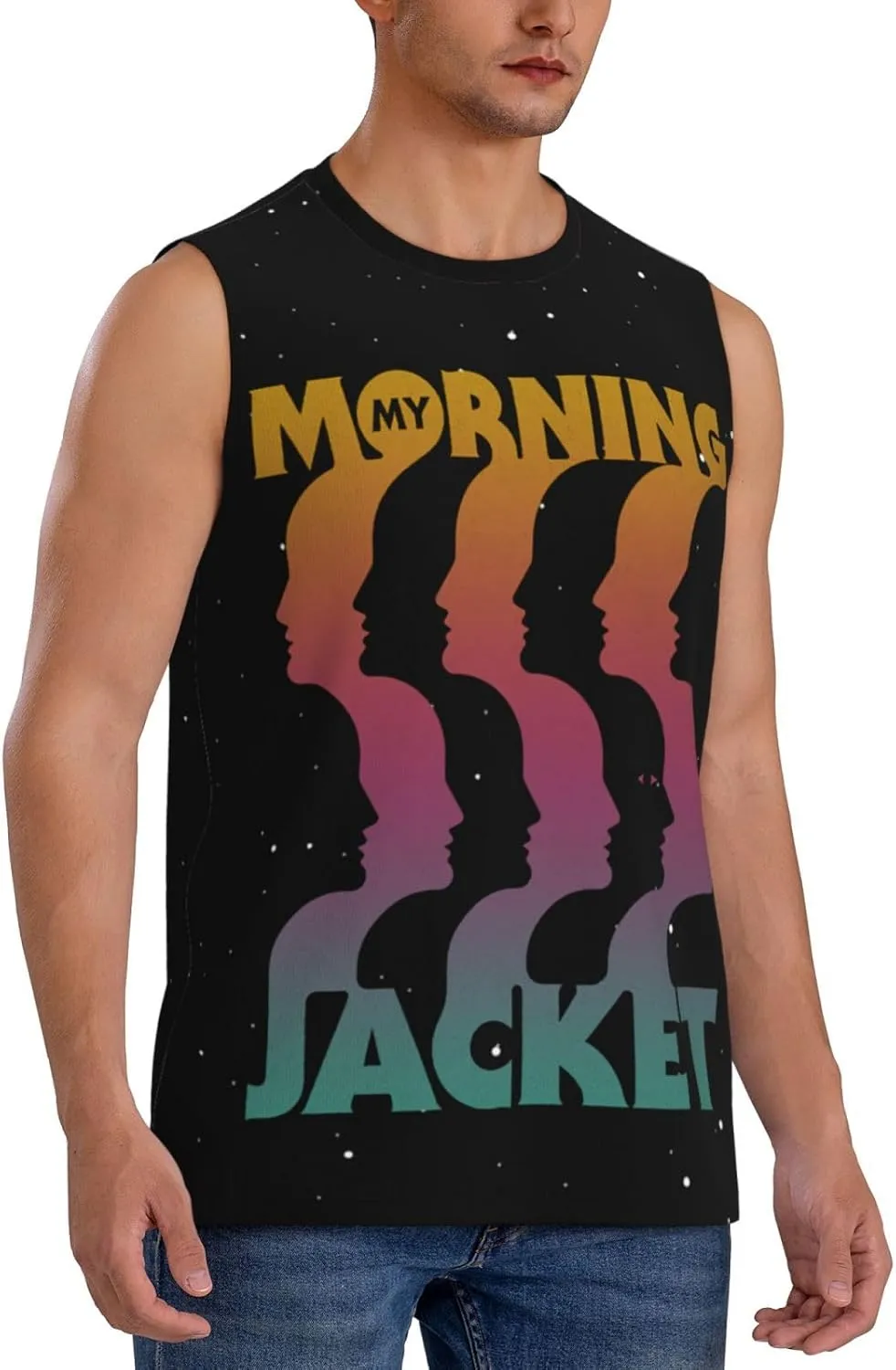 My Music Morning Jacket Men's Quick Dry Workout Tank Tops Sleeveless Moisture Wicking Muscle T-Shirts Breathable Vest