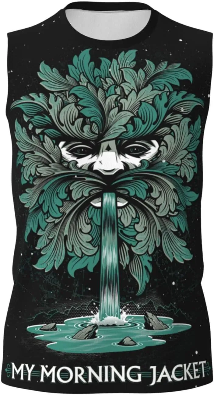 My Music Morning Jacket Men's Quick Dry Workout Tank Tops Sleeveless Moisture Wicking Muscle T-Shirts Breathable Vest