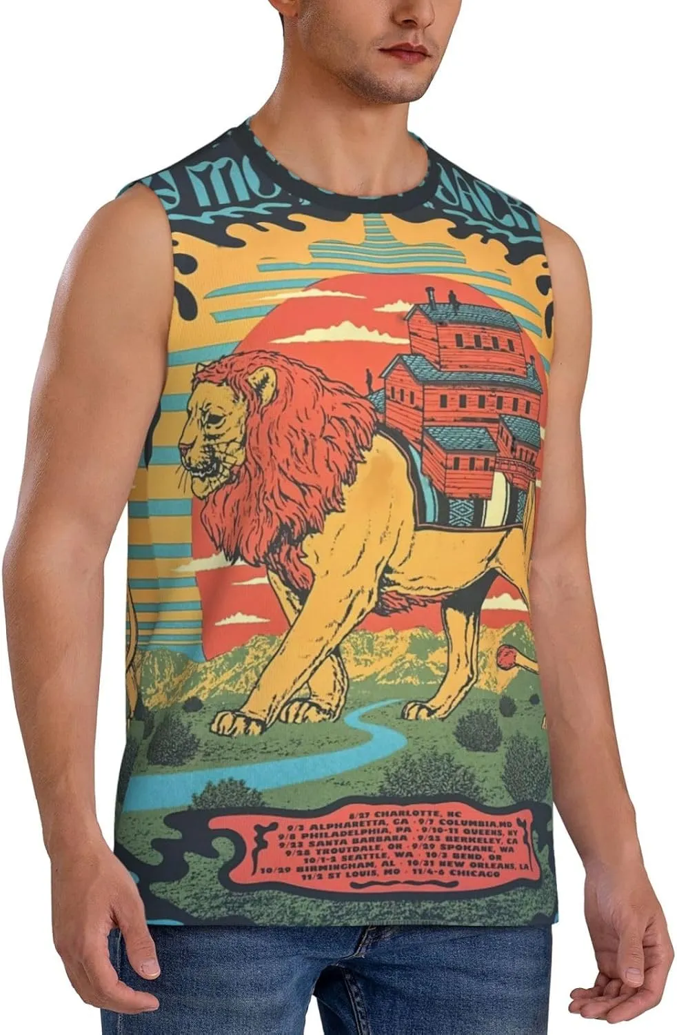 My Music Morning Jacket Men's Quick Dry Workout Tank Tops Sleeveless Moisture Wicking Muscle T-Shirts Breathable Vest