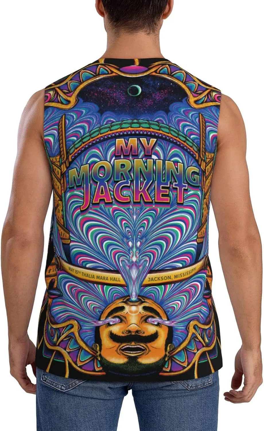My Music Morning Jacket Men's Quick Dry Workout Tank Tops Sleeveless Moisture Wicking Muscle T-Shirts Breathable Vest