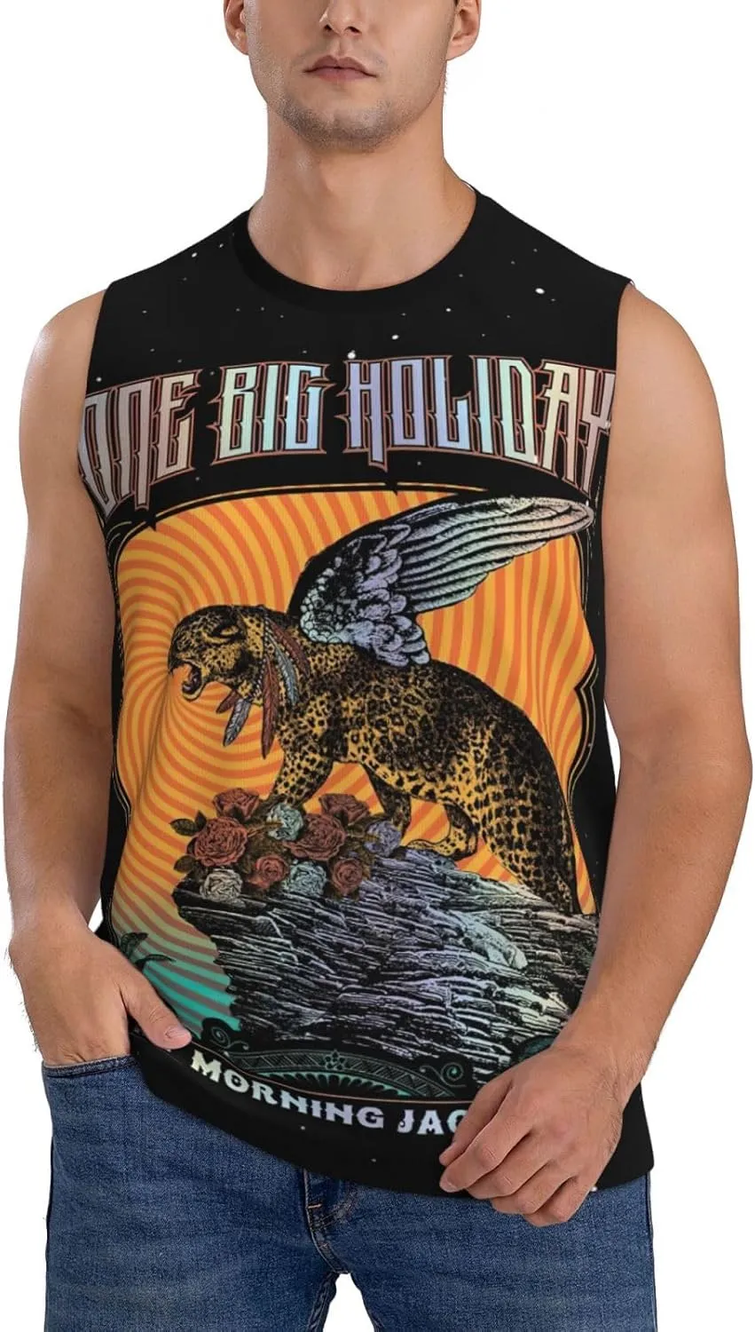 My Music Morning Jacket Men's Quick Dry Workout Tank Tops Sleeveless Moisture Wicking Muscle T-Shirts Breathable Vest