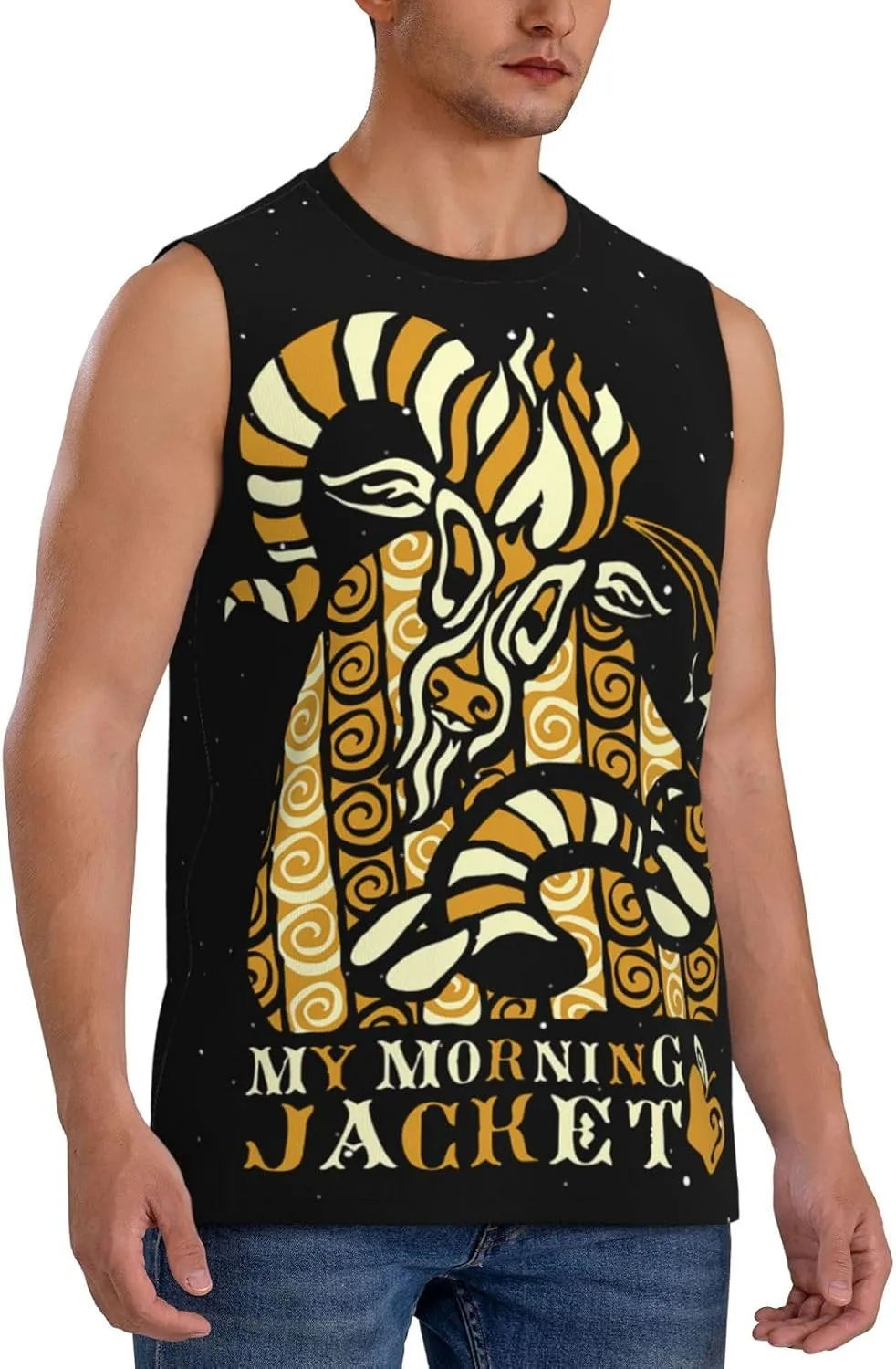 My Music Morning Jacket Men's Quick Dry Workout Tank Tops Sleeveless Moisture Wicking Muscle T-Shirts Breathable Vest