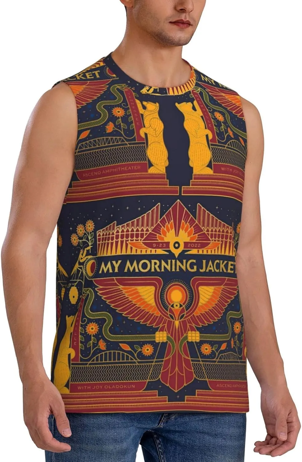 My Music Morning Jacket Men's Quick Dry Workout Tank Tops Sleeveless Moisture Wicking Muscle T-Shirts Breathable Vest