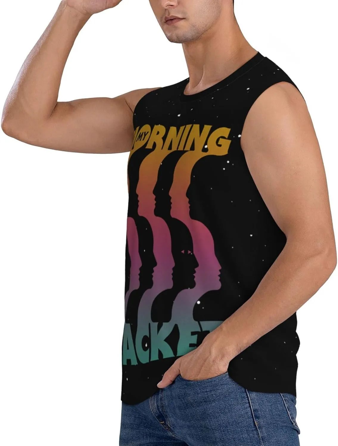 My Music Morning Jacket Men's Quick Dry Workout Tank Tops Sleeveless Moisture Wicking Muscle T-Shirts Breathable Vest