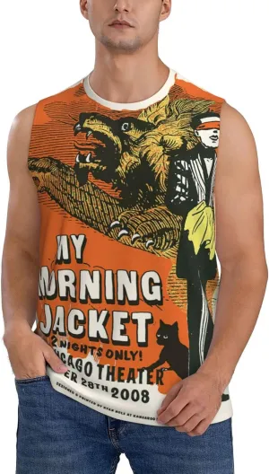 My Music Morning Jacket Men's Quick Dry Workout Tank Tops Sleeveless Moisture Wicking Muscle T-Shirts Breathable Vest