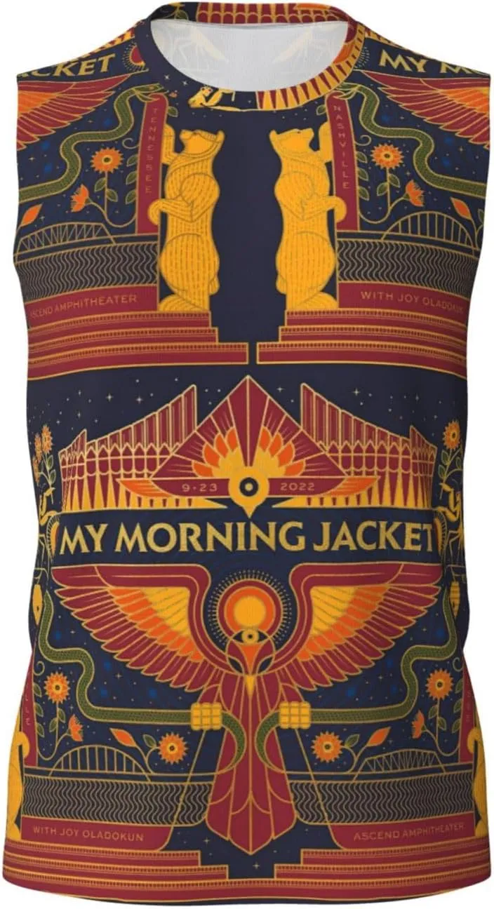 My Music Morning Jacket Men's Quick Dry Workout Tank Tops Sleeveless Moisture Wicking Muscle T-Shirts Breathable Vest