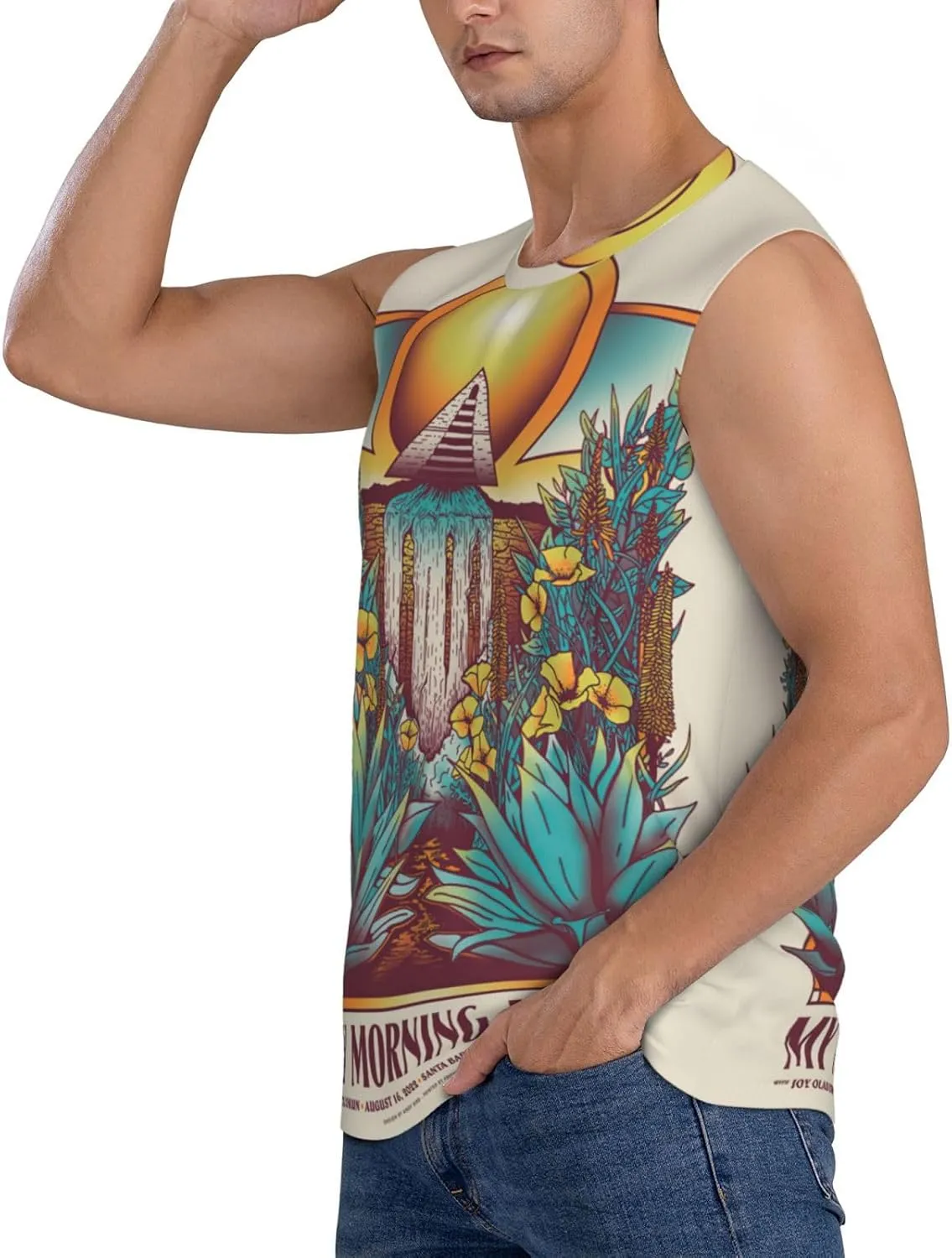 My Music Morning Jacket Men's Quick Dry Workout Tank Tops Sleeveless Moisture Wicking Muscle T-Shirts Breathable Vest