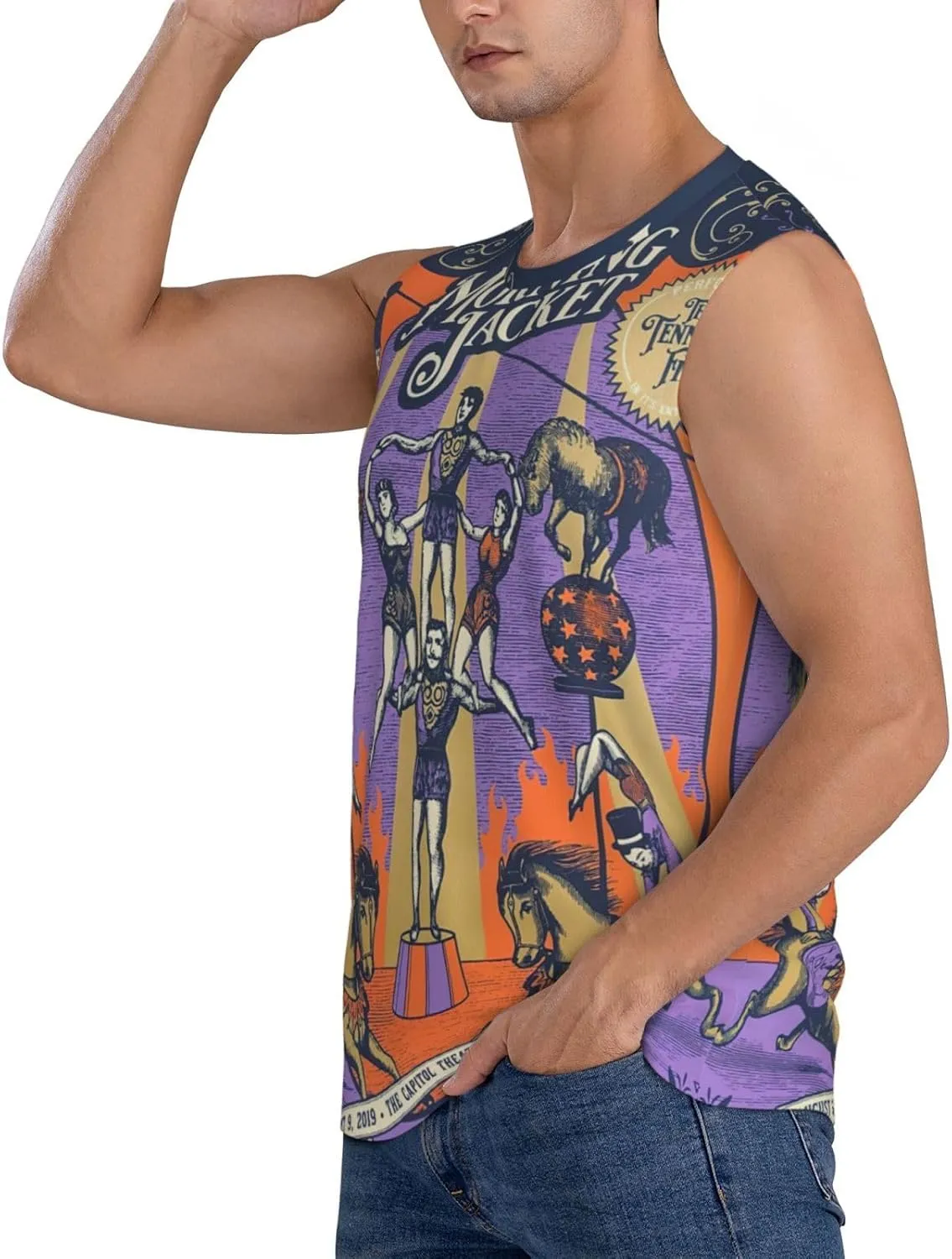My Music Morning Jacket Men's Quick Dry Workout Tank Tops Sleeveless Moisture Wicking Muscle T-Shirts Breathable Vest