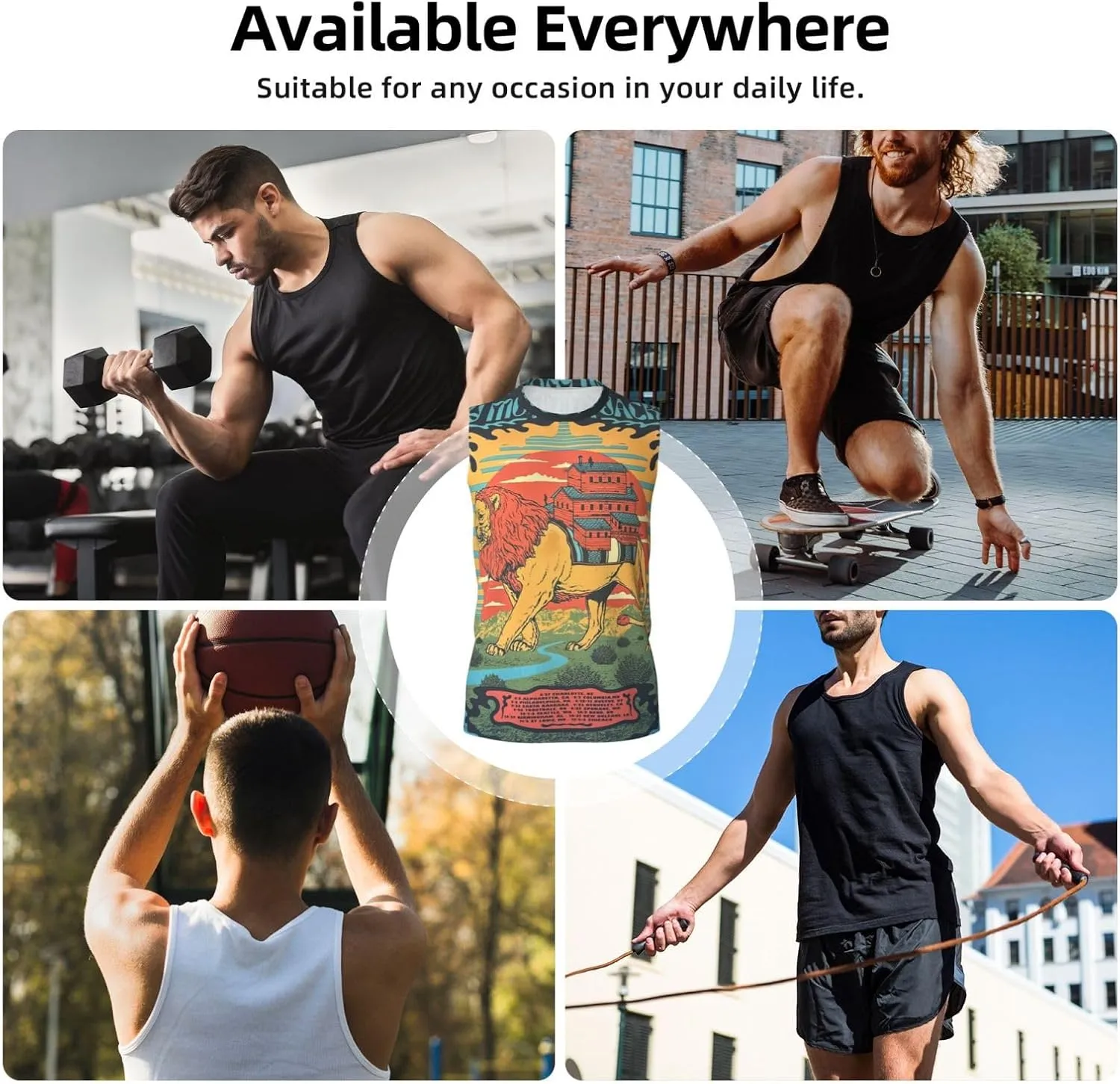 My Music Morning Jacket Men's Quick Dry Workout Tank Tops Sleeveless Moisture Wicking Muscle T-Shirts Breathable Vest
