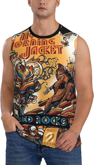My Music Morning Jacket Men's Quick Dry Workout Tank Tops Sleeveless Moisture Wicking Muscle T-Shirts Breathable Vest