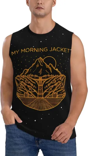 My Music Morning Jacket Men's Quick Dry Workout Tank Tops Sleeveless Moisture Wicking Muscle T-Shirts Breathable Vest