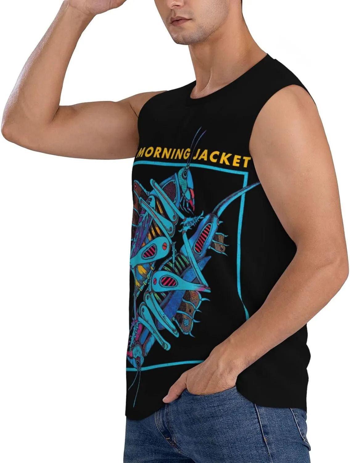 My Music Morning Jacket Men's Quick Dry Workout Tank Tops Sleeveless Moisture Wicking Muscle T-Shirts Breathable Vest