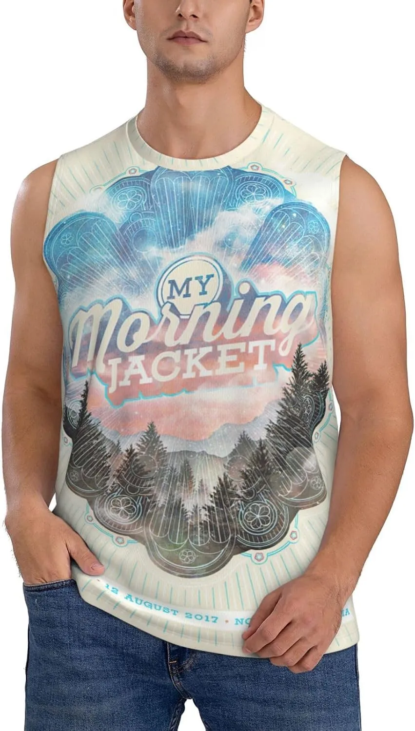 My Music Morning Jacket Men's Quick Dry Workout Tank Tops Sleeveless Moisture Wicking Muscle T-Shirts Breathable Vest