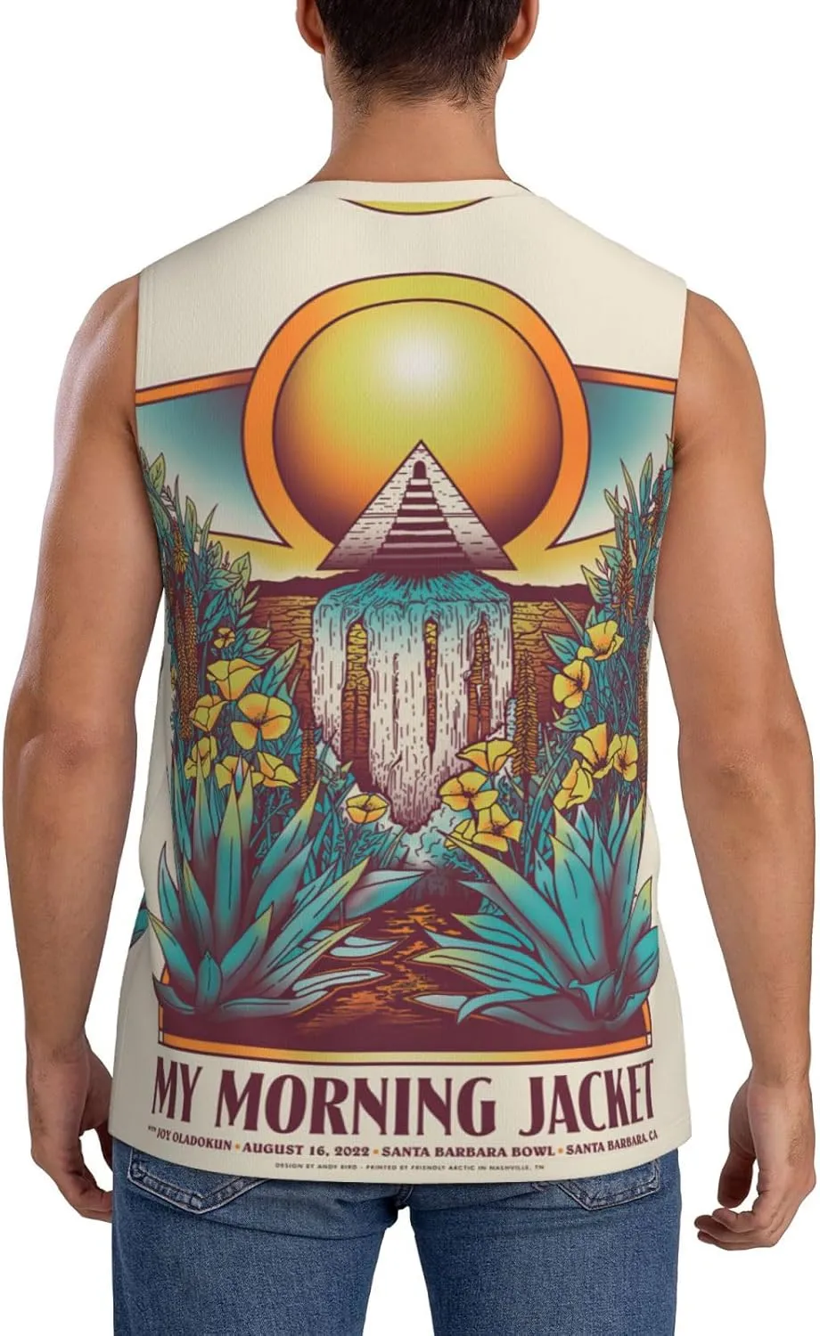 My Music Morning Jacket Men's Quick Dry Workout Tank Tops Sleeveless Moisture Wicking Muscle T-Shirts Breathable Vest
