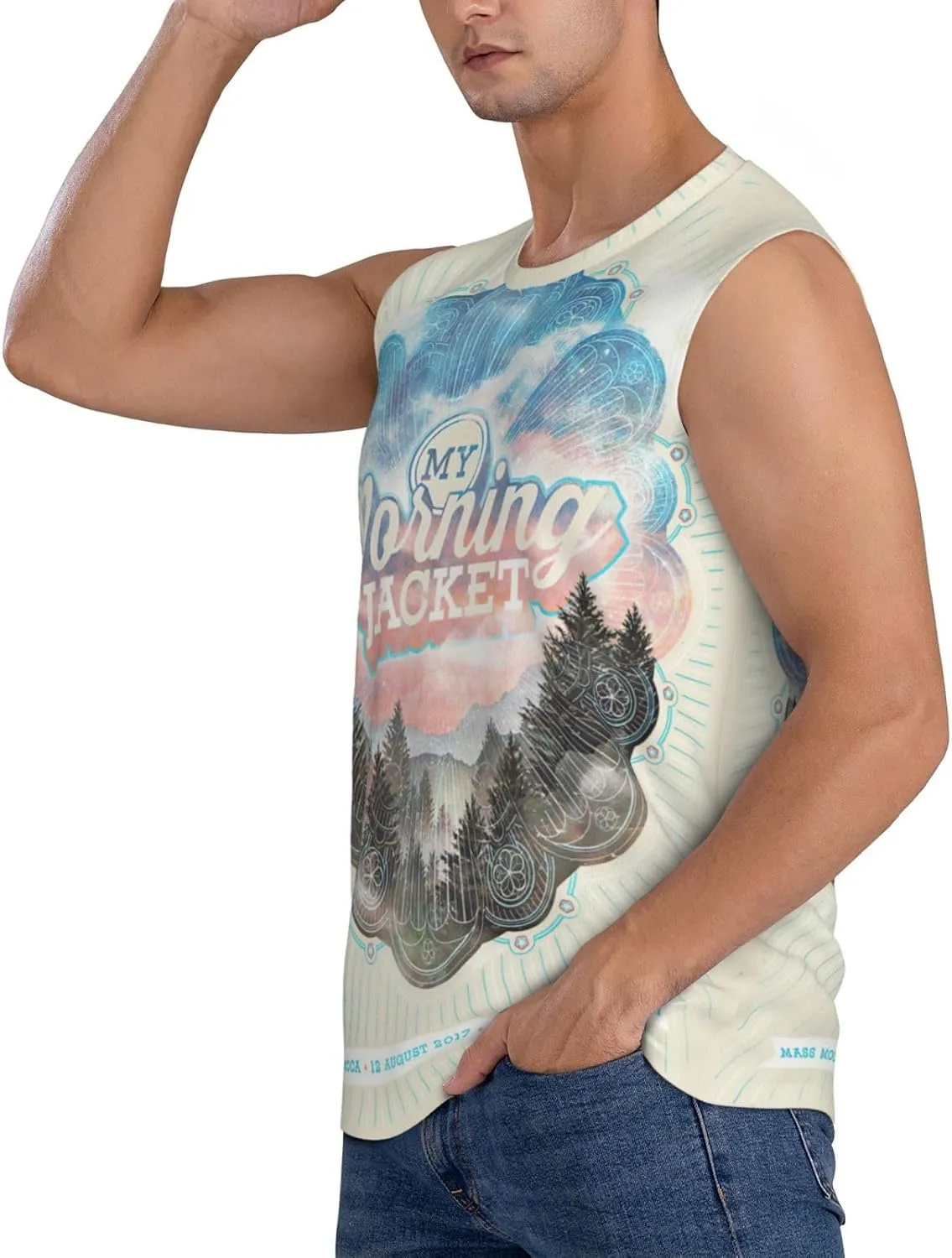 My Music Morning Jacket Men's Quick Dry Workout Tank Tops Sleeveless Moisture Wicking Muscle T-Shirts Breathable Vest