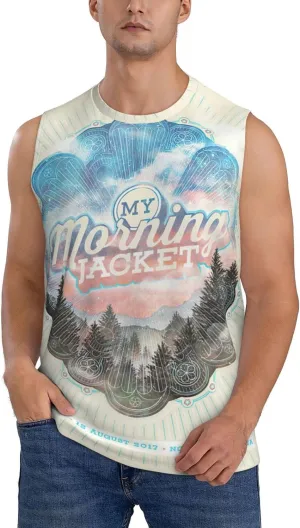 My Music Morning Jacket Men's Quick Dry Workout Tank Tops Sleeveless Moisture Wicking Muscle T-Shirts Breathable Vest