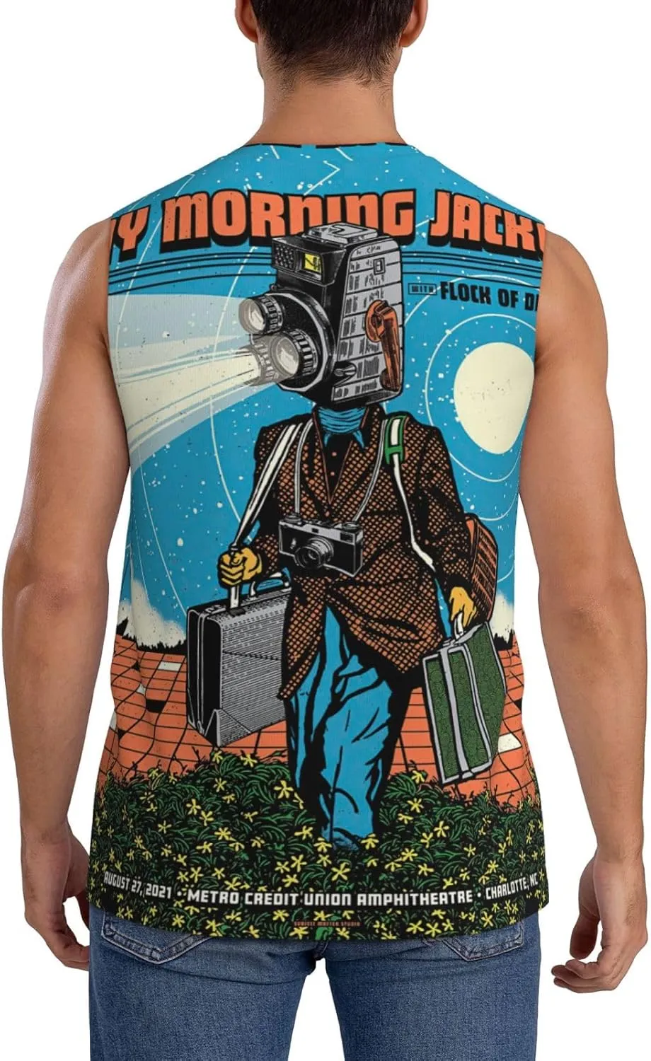 My Music Morning Jacket Men's Quick Dry Workout Tank Tops Sleeveless Moisture Wicking Muscle T-Shirts Breathable Vest