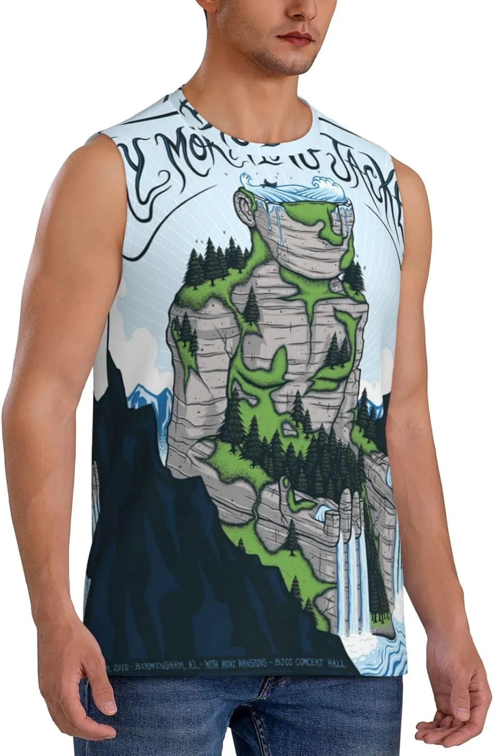 My Music Morning Jacket Men's Quick Dry Workout Tank Tops Sleeveless Moisture Wicking Muscle T-Shirts Breathable Vest