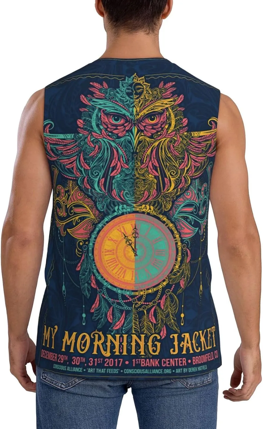 My Music Morning Jacket Men's Quick Dry Workout Tank Tops Sleeveless Moisture Wicking Muscle T-Shirts Breathable Vest