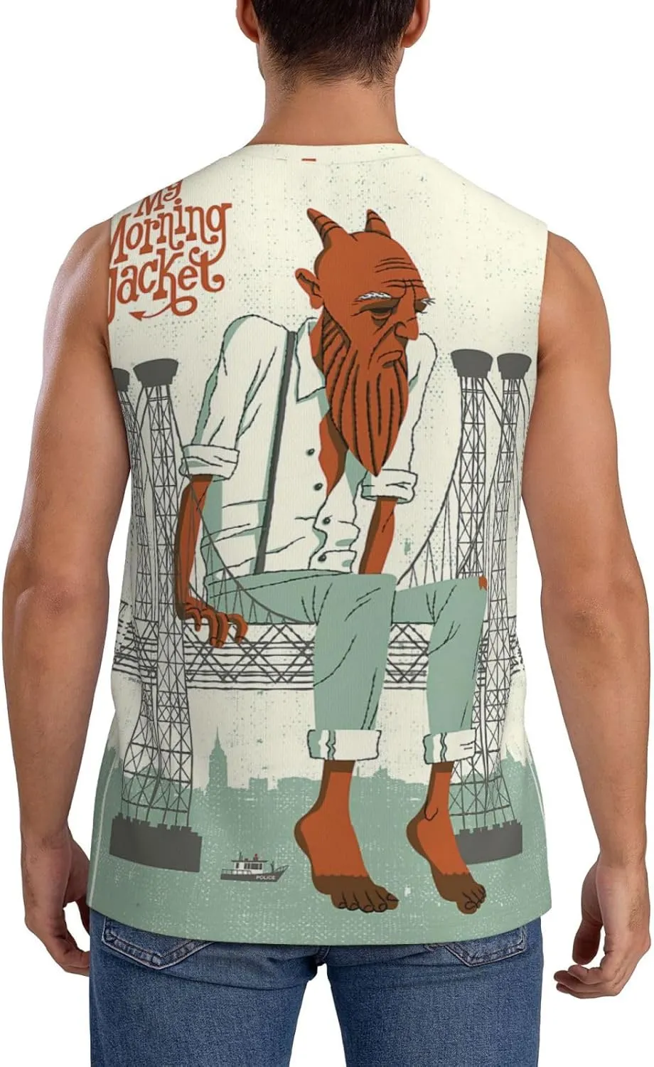 My Music Morning Jacket Men's Quick Dry Workout Tank Tops Sleeveless Moisture Wicking Muscle T-Shirts Breathable Vest