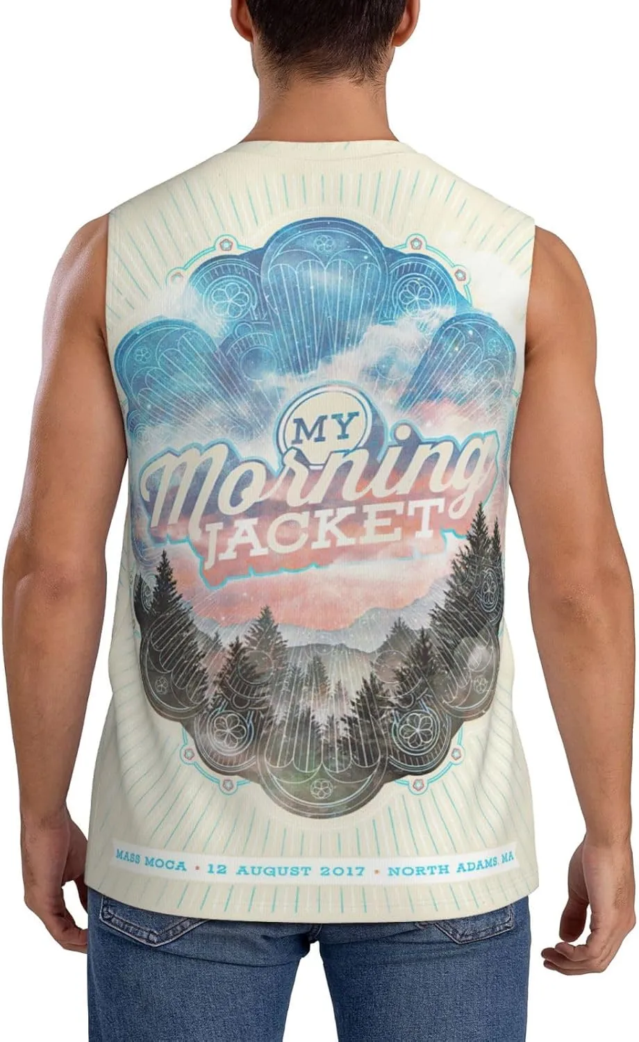 My Music Morning Jacket Men's Quick Dry Workout Tank Tops Sleeveless Moisture Wicking Muscle T-Shirts Breathable Vest