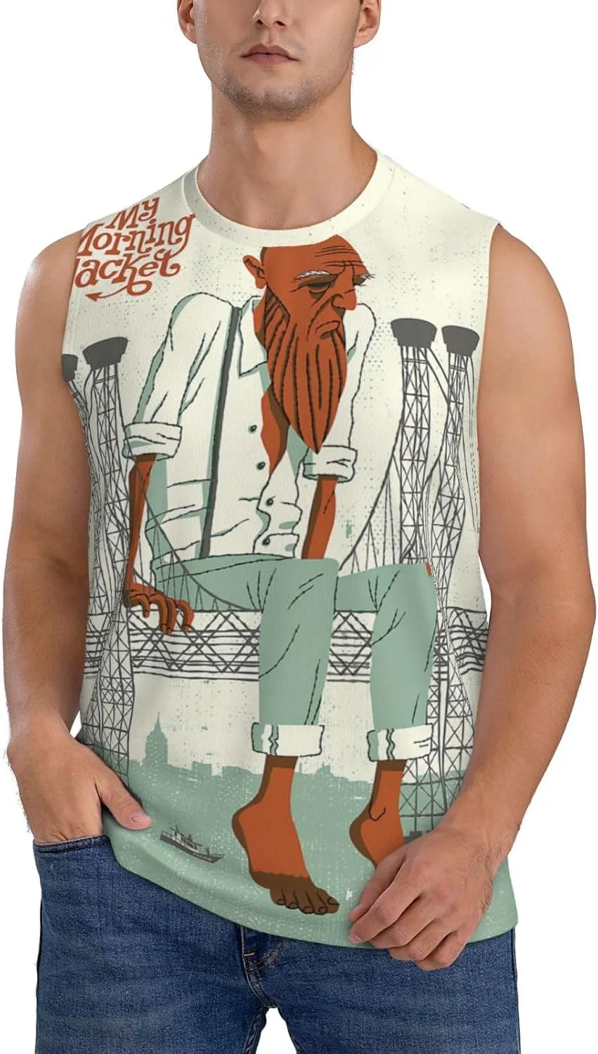 My Music Morning Jacket Men's Quick Dry Workout Tank Tops Sleeveless Moisture Wicking Muscle T-Shirts Breathable Vest