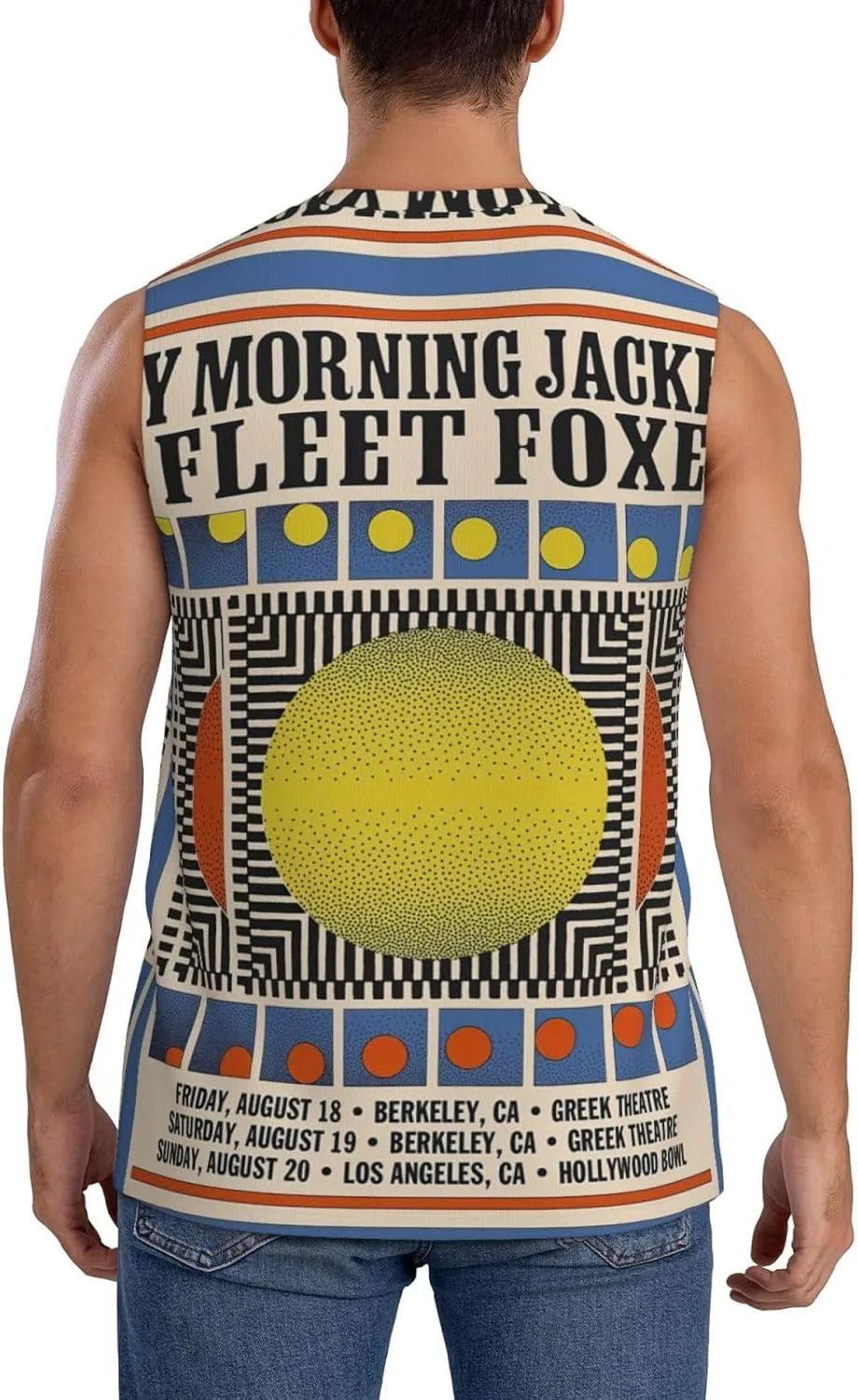 My Music Morning Jacket Men's Quick Dry Workout Tank Tops Sleeveless Moisture Wicking Muscle T-Shirts Breathable Vest
