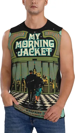 My Music Morning Jacket Men's Quick Dry Workout Tank Tops Sleeveless Moisture Wicking Muscle T-Shirts Breathable Vest