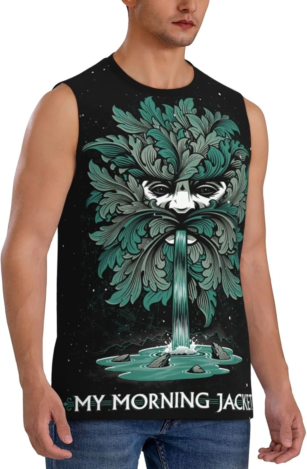 My Music Morning Jacket Men's Quick Dry Workout Tank Tops Sleeveless Moisture Wicking Muscle T-Shirts Breathable Vest