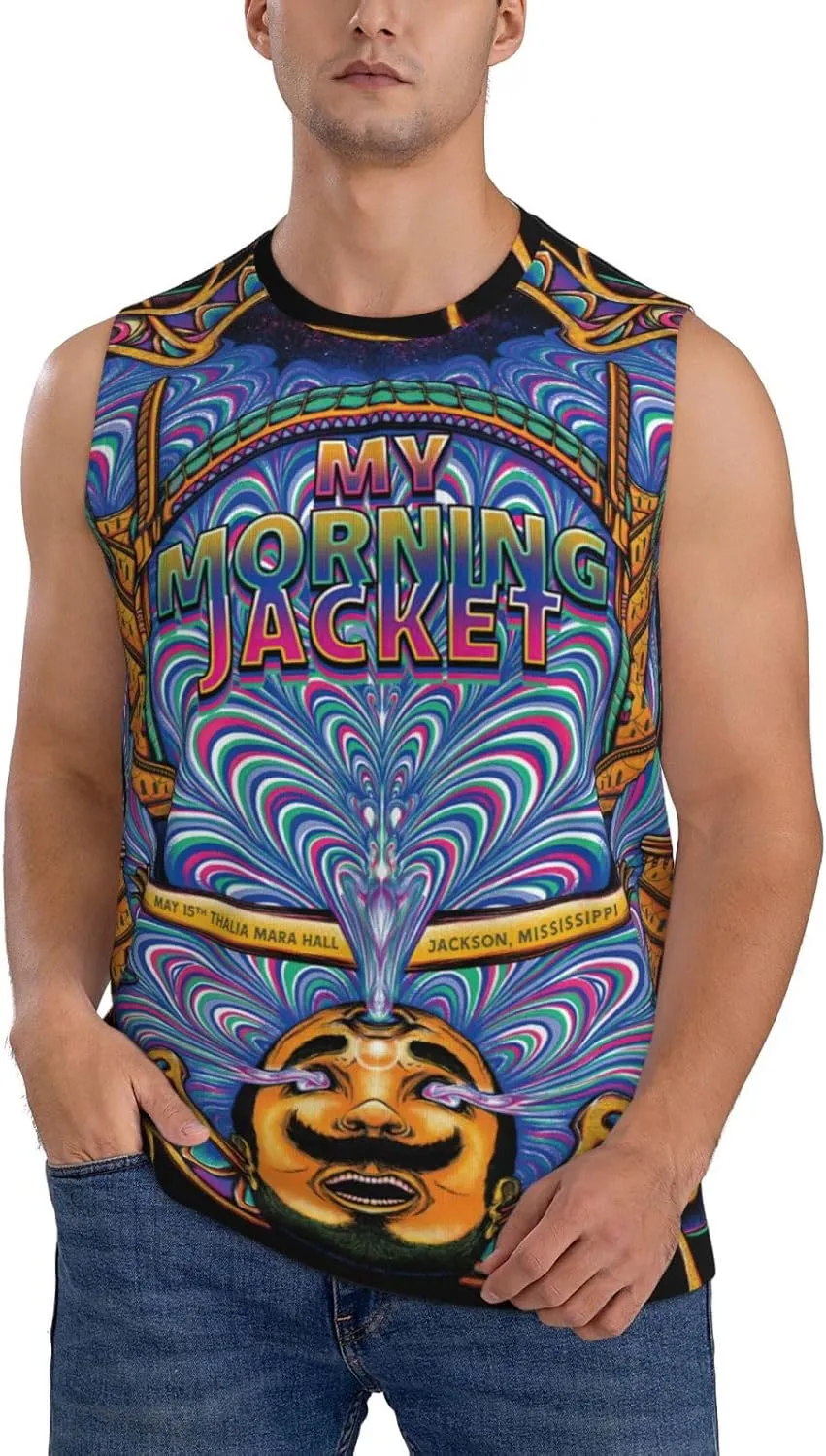 My Music Morning Jacket Men's Quick Dry Workout Tank Tops Sleeveless Moisture Wicking Muscle T-Shirts Breathable Vest