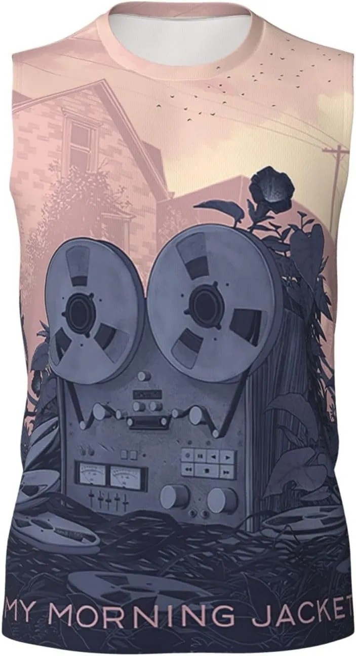 My Music Morning Jacket Men's Quick Dry Workout Tank Tops Sleeveless Moisture Wicking Muscle T-Shirts Breathable Vest