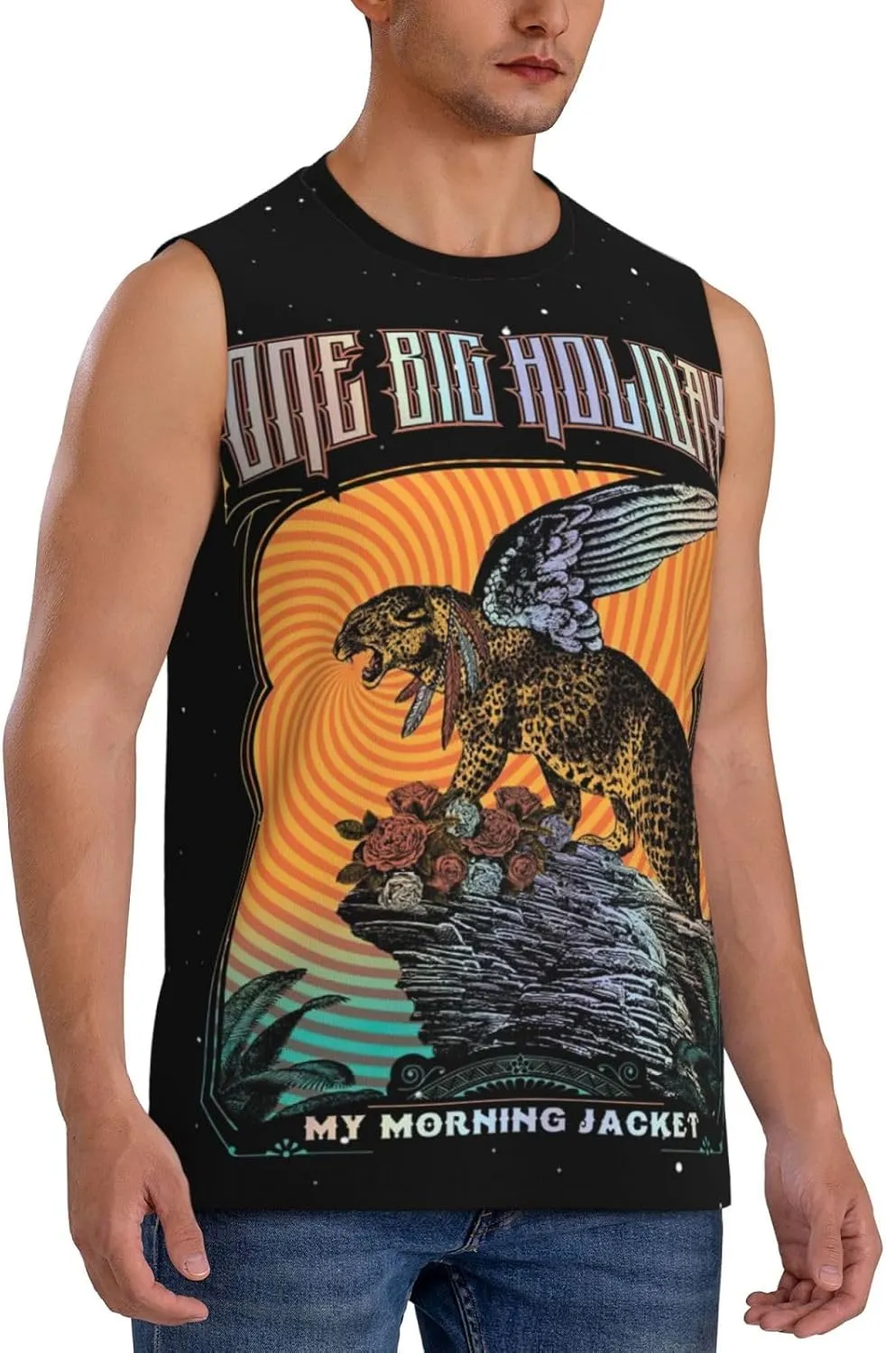 My Music Morning Jacket Men's Quick Dry Workout Tank Tops Sleeveless Moisture Wicking Muscle T-Shirts Breathable Vest