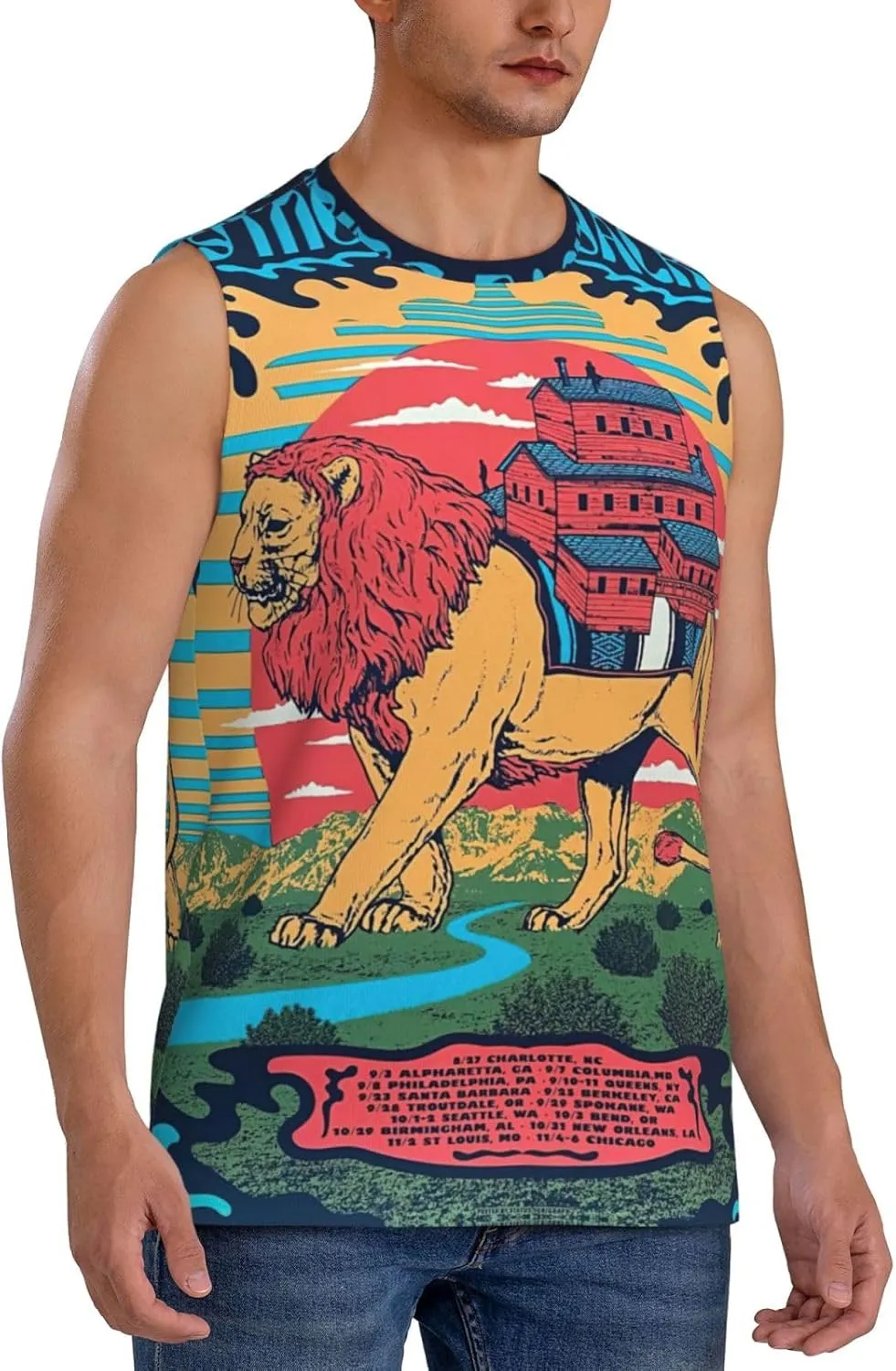 My Music Morning Jacket Men's Quick Dry Workout Tank Tops Sleeveless Moisture Wicking Muscle T-Shirts Breathable Vest