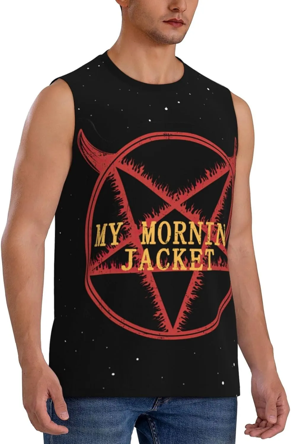My Music Morning Jacket Men's Quick Dry Workout Tank Tops Sleeveless Moisture Wicking Muscle T-Shirts Breathable Vest