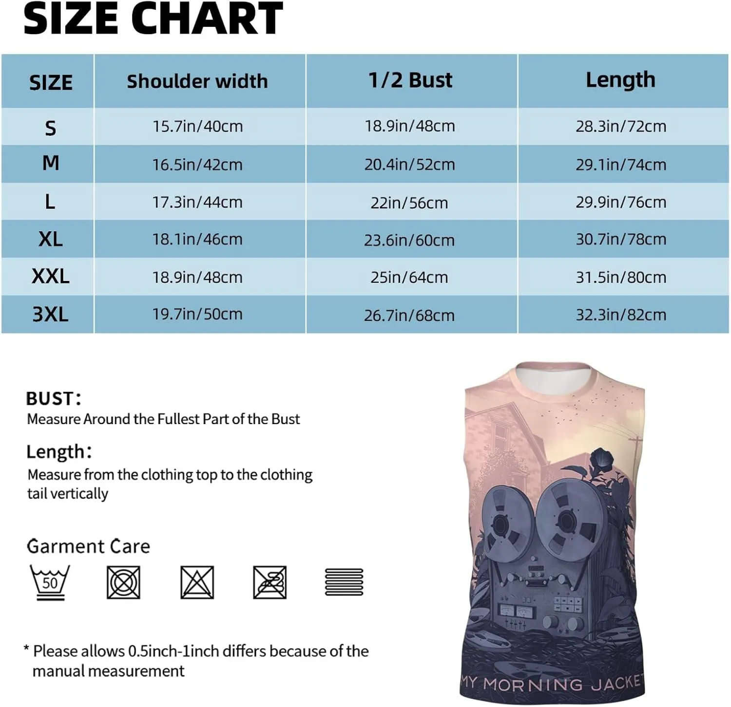 My Music Morning Jacket Men's Quick Dry Workout Tank Tops Sleeveless Moisture Wicking Muscle T-Shirts Breathable Vest