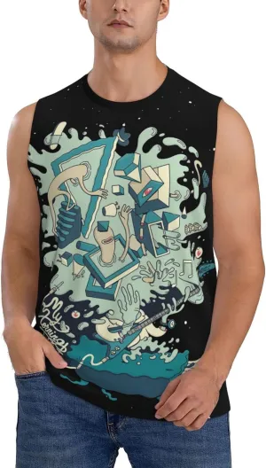 My Music Morning Jacket Men's Quick Dry Workout Tank Tops Sleeveless Moisture Wicking Muscle T-Shirts Breathable Vest