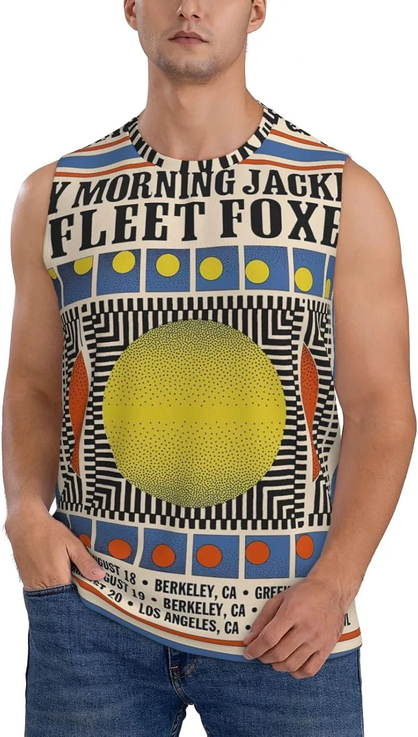 My Music Morning Jacket Men's Quick Dry Workout Tank Tops Sleeveless Moisture Wicking Muscle T-Shirts Breathable Vest