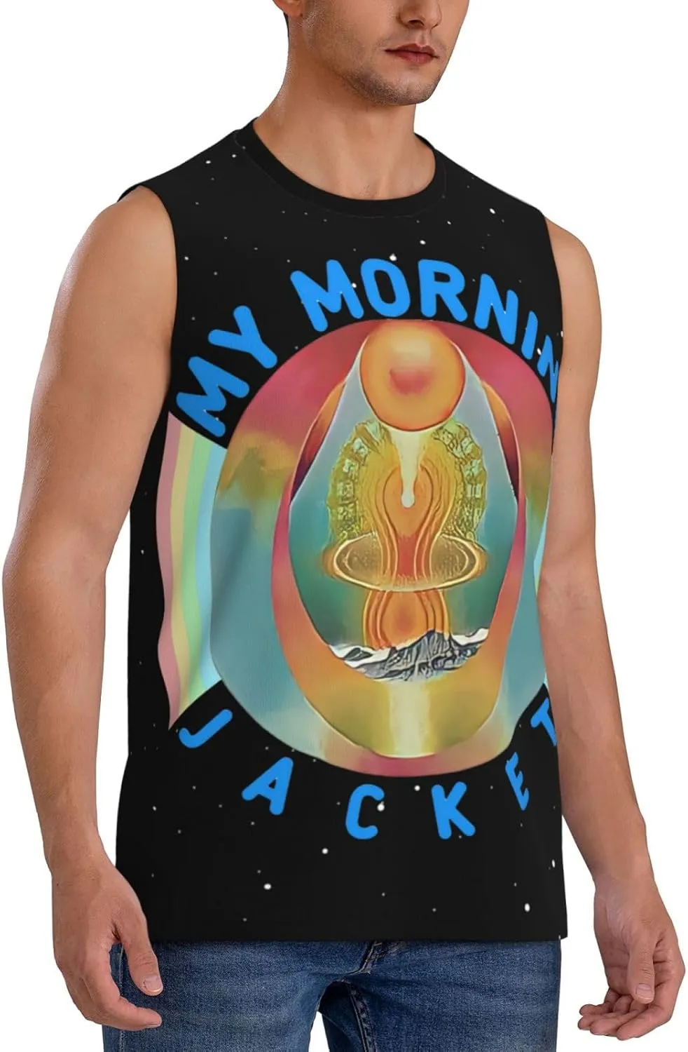 My Music Morning Jacket Men's Quick Dry Workout Tank Tops Sleeveless Moisture Wicking Muscle T-Shirts Breathable Vest
