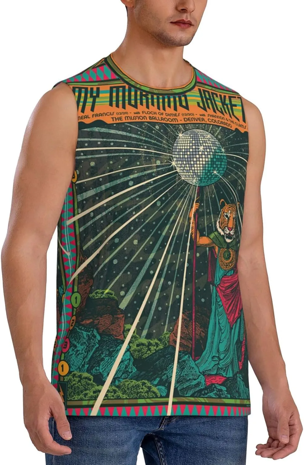 My Music Morning Jacket Men's Quick Dry Workout Tank Tops Sleeveless Moisture Wicking Muscle T-Shirts Breathable Vest