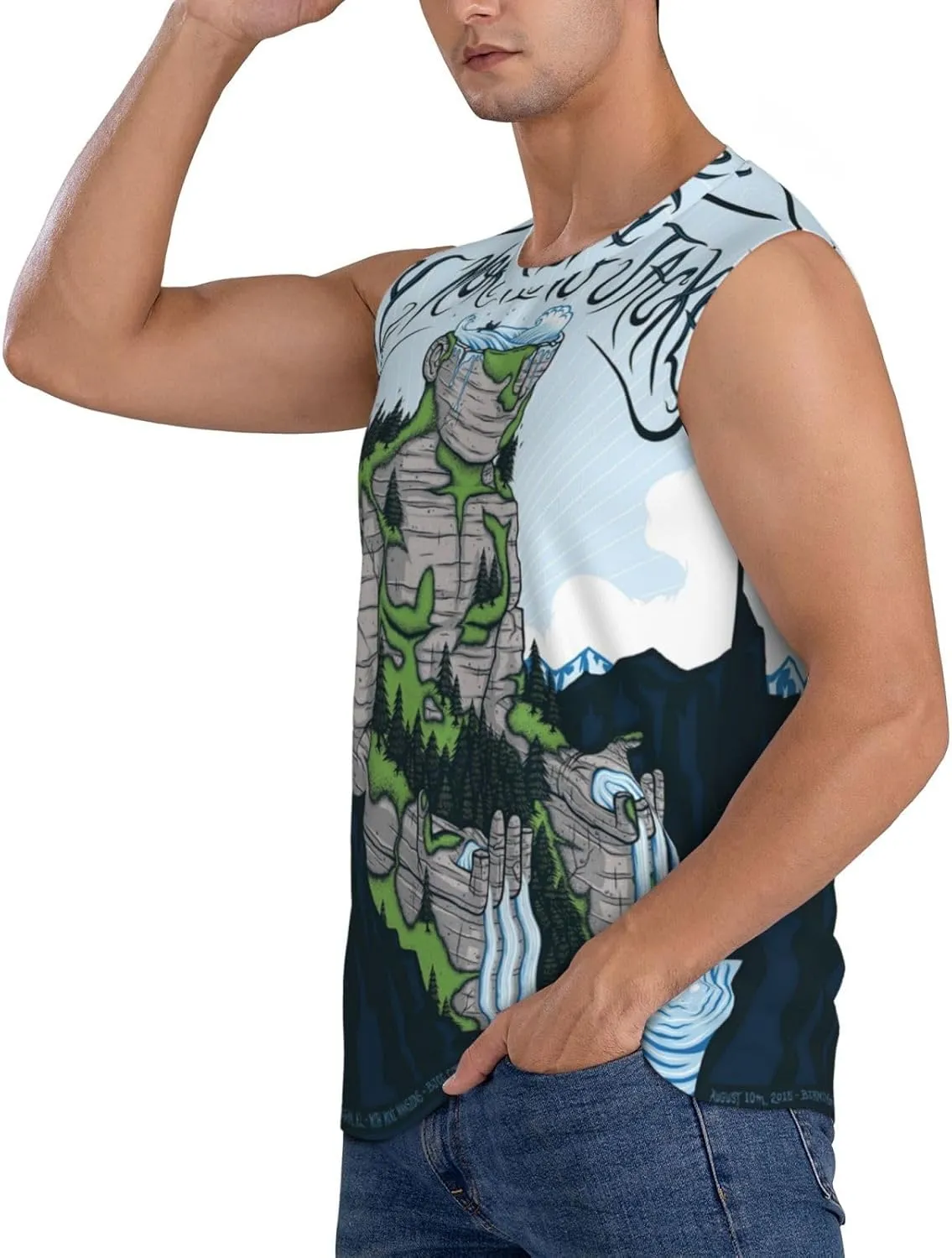 My Music Morning Jacket Men's Quick Dry Workout Tank Tops Sleeveless Moisture Wicking Muscle T-Shirts Breathable Vest