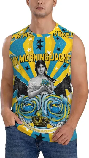My Music Morning Jacket Men's Quick Dry Workout Tank Tops Sleeveless Moisture Wicking Muscle T-Shirts Breathable Vest